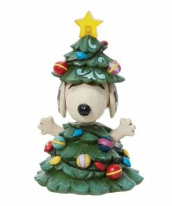 Enesco Jim Shore Peanuts Snoopy As Christmas Tree With Light Figurine, 5.5"