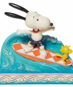 Enesco Jim Shore Peanuts Snoopy & Woodstock Surfing Figurine, 5.5"