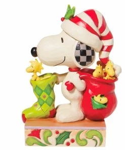 Enesco Jim Shore Peanuts Snoopy And Woodstock With Stocking Figurine, 7" 6 Enesco Jim Shore Peanuts Snoopy And Woodstock With Stocking Figurine, 7" -Department Store Shop Jim Shore Snoopy Woodstock With Stocking Figurine 6008957 03
