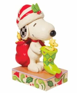 Enesco Jim Shore Peanuts Snoopy And Woodstock With Stocking Figurine, 7" 7 Enesco Jim Shore Peanuts Snoopy And Woodstock With Stocking Figurine, 7" -Department Store Shop Jim Shore Snoopy Woodstock With Stocking Figurine 6008957 04