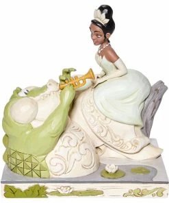 Enesco Jim Shore Disney Tiana And Louis White Woodland Figurine, 7.5"