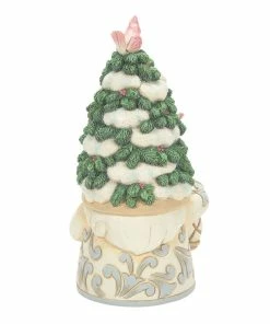 Enesco Jim Shore White Woodland Gnome With Evergreen Tree Hat Figurine, 7.09" -Department Store Shop Jim Shore Woodland Gnome With Evergreen Hat Figurine 6012682 02