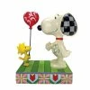 Enesco Jim Shore Peanuts Woodstock And Snoopy Heart Balloon Figurine, 5"