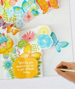 Hallmark 16" Joyful Butterflies Pop-Up Jumbo Birthday Card -Department Store Shop Joyful Butterflies Pop Up Birthday Card 1299CBG1010 07