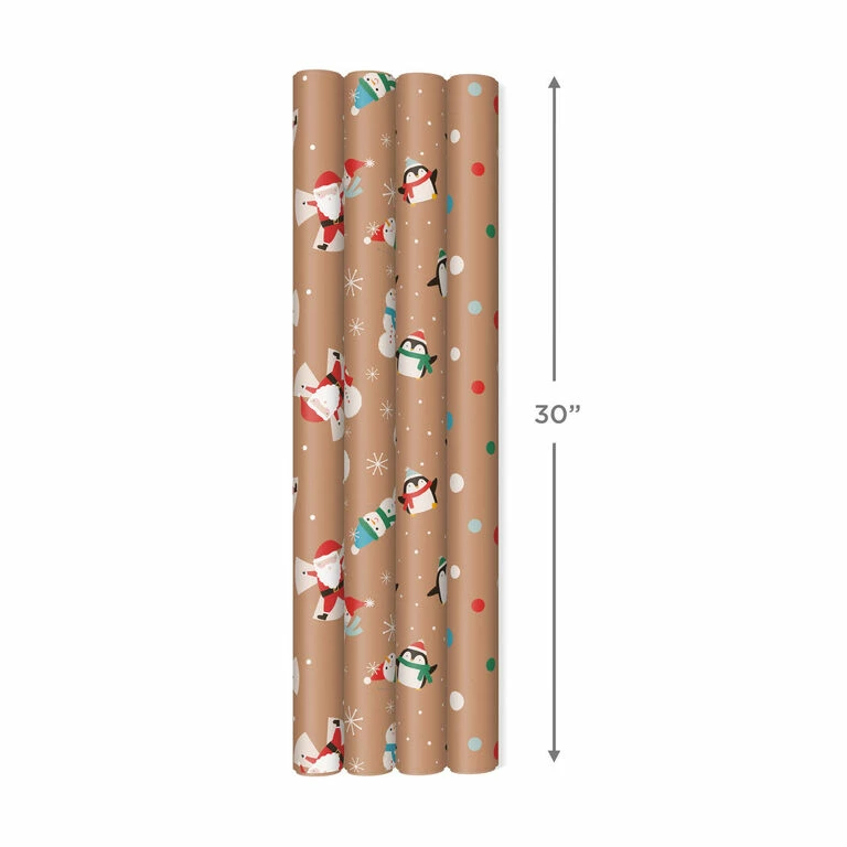 Hallmark Kraft Assorted 4-Pack Christmas Wrapping Paper, 88 Sq. Ft. 8 Hallmark Kraft Assorted 4-Pack Christmas Wrapping Paper, 88 Sq. Ft. - Image 8