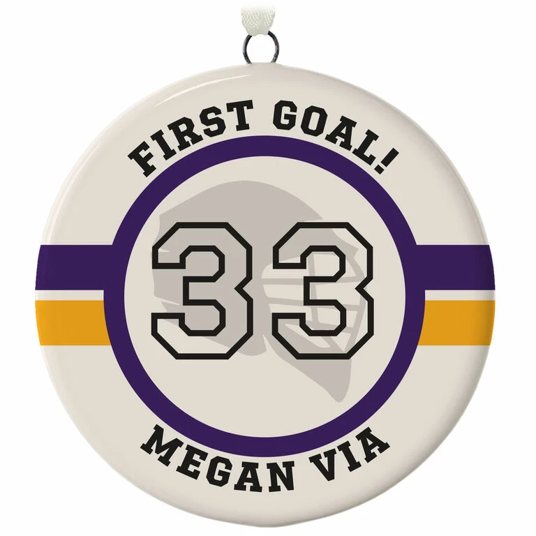 Lacrosse Ceramic Circle Personalized Ornament 1 Lacrosse Ceramic Circle Personalized Ornament
