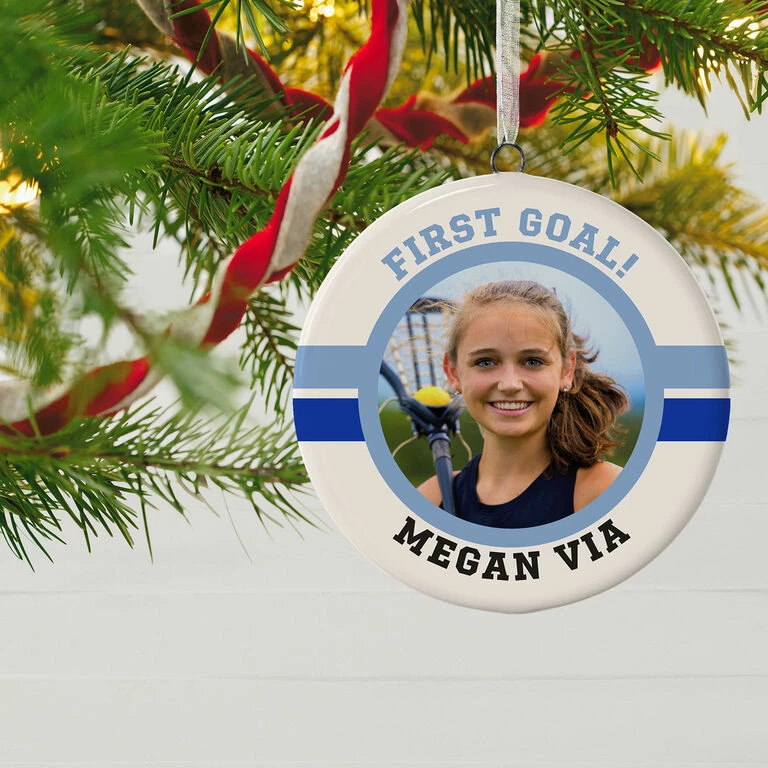 Lacrosse Ceramic Circle Personalized Photo Ornament 2 Lacrosse Ceramic Circle Personalized Photo Ornament - Image 2