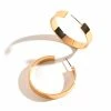 Howard's Jewelry Large Flat Gold Hoop Earrings