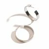 Howard's Jewelry Large Flat Silver Hoop Earrings