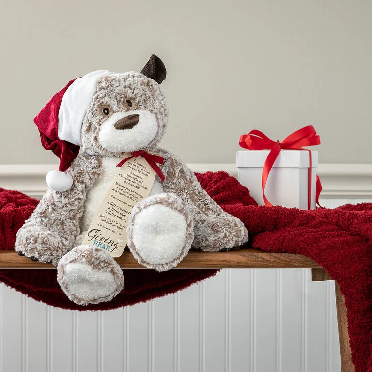 Large Giving Bear In Santa Hat Stuffed Animal, 16" 3 Large Giving Bear In Santa Hat Stuffed Animal, 16" - Image 3
