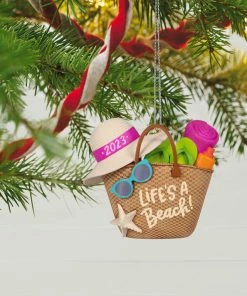 Hallmark Life's A Beach! 2023 Ornament -Department Store Shop Lifes a Beach Tote Bag Keepsake Ornament 1899QGO2929 02