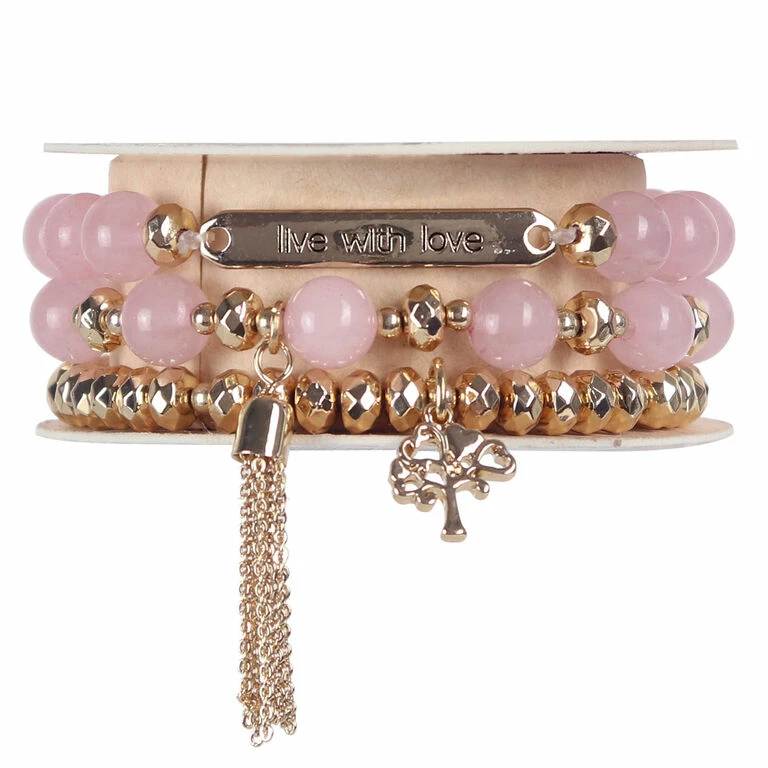 Soul Stacks Live With Love Beaded Stretch Bracelets, Set Of 3 3 Soul Stacks Live With Love Beaded Stretch Bracelets, Set Of 3 - Image 3