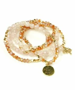 Soul Stacks Live With Love Rose Quartz Wrap Bracelet/Necklace -Department Store Shop Live With Love Rose Quartz Wrap BraceletNecklace STXWLOV 02