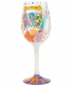 Lolita® April Birthday Month Handpainted Wine Glass, 15 Oz.