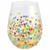 Enesco Lolita Confetti Handpainted Stemless Wine Glass, 20 Oz.