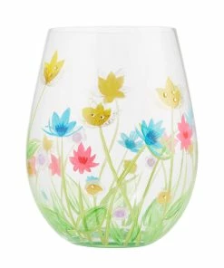 Lolita Field Of Dreams Handpainted Stemless Wine Glass, 20 Oz.