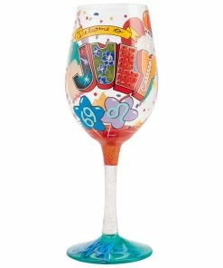 Lolita® July Birthday Month Handpainted Wine Glass, 15 Oz.