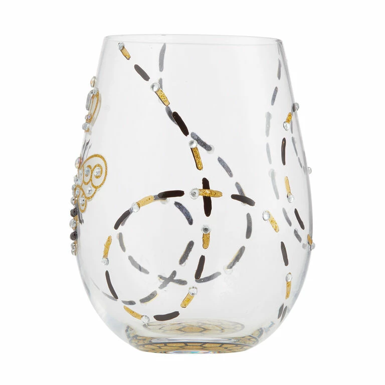 Lolita Queen Bee Handpainted Stemless Wine Glass, 20 Oz. 2 Lolita Queen Bee Handpainted Stemless Wine Glass, 20 Oz. - Image 2