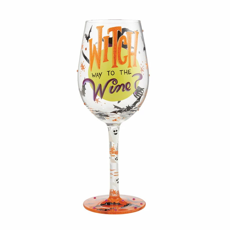 Enesco Lolita Witch Way To The Wine Glass, 15 Oz. 1 Enesco Lolita Witch Way To The Wine Glass, 15 Oz.