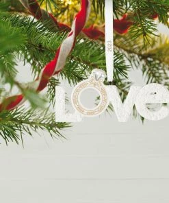 Hallmark We're Engaged! 2023 Porcelain Ornament -Department Store Shop Love With Engagement Ring Keepsake Ornament 1999QHX3077 02