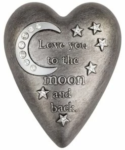 Love You To The Moon Art Heart Trinket Box, 3.5"