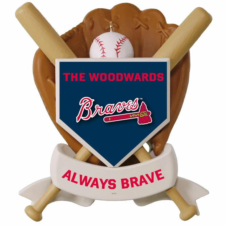 MLB Baseball Personalized Ornament, Braves™ 1 MLB Baseball Personalized Ornament, Braves™