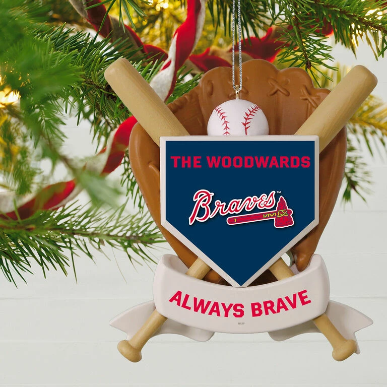 MLB Baseball Personalized Ornament, Braves™ 2 MLB Baseball Personalized Ornament, Braves™ - Image 2