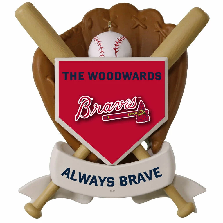 MLB Baseball Personalized Ornament, Braves™ 3 MLB Baseball Personalized Ornament, Braves™ - Image 3