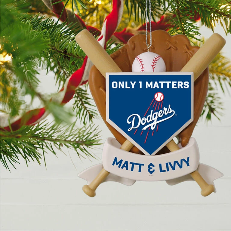MLB Baseball Personalized Ornament, Dodgers™ 2 MLB Baseball Personalized Ornament, Dodgers™ - Image 2