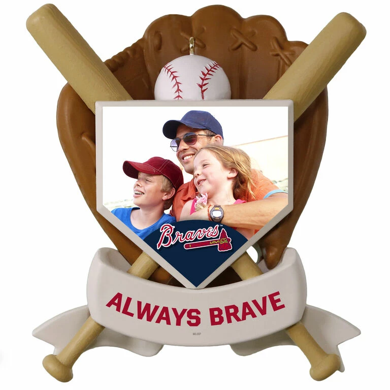 MLB Baseball Personalized Photo Ornament, Braves™ 1 MLB Baseball Personalized Photo Ornament, Braves™