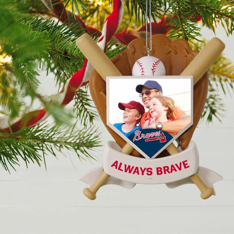 MLB Baseball Personalized Photo Ornament, Braves™ 2 MLB Baseball Personalized Photo Ornament, Braves™ - Image 2