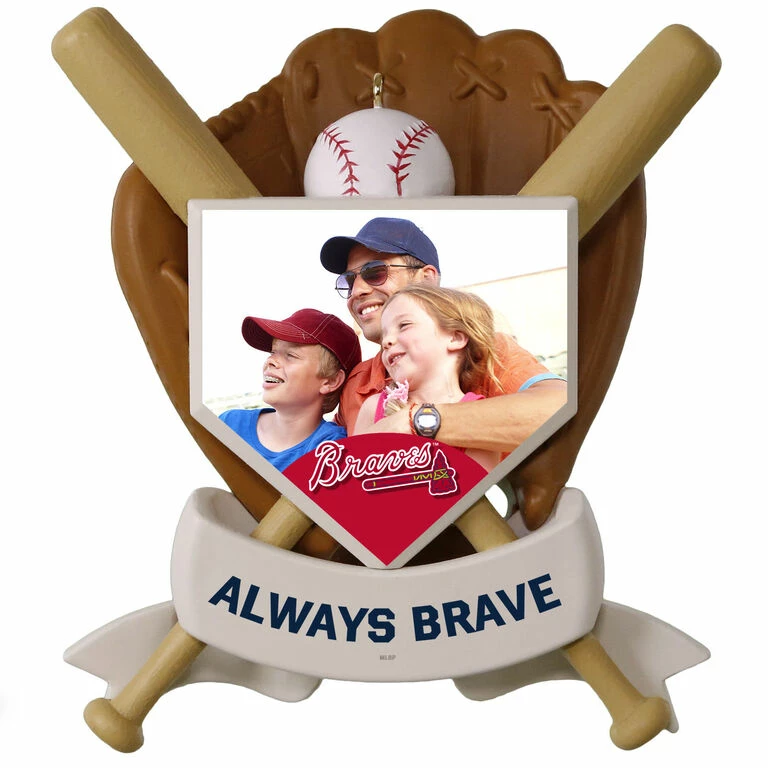 MLB Baseball Personalized Photo Ornament, Braves™ 3 MLB Baseball Personalized Photo Ornament, Braves™ - Image 3