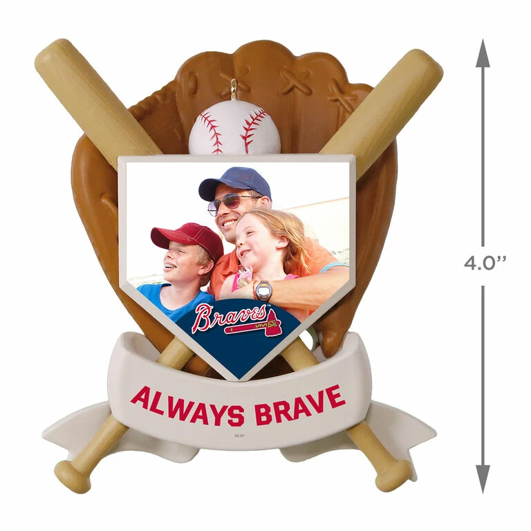 MLB Baseball Personalized Photo Ornament, Braves™ 4 MLB Baseball Personalized Photo Ornament, Braves™ - Image 4