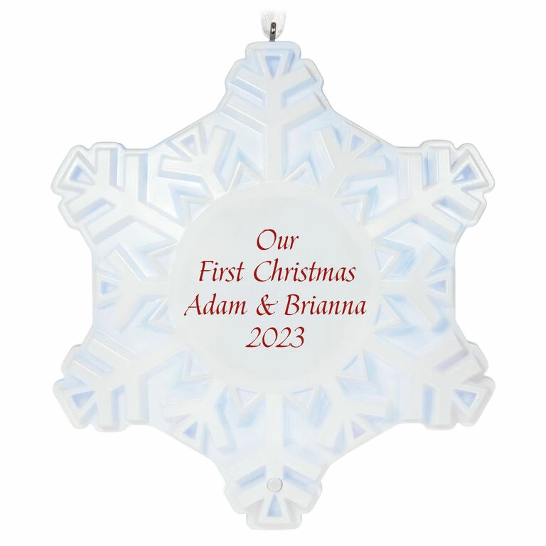 Hallmark Magic Sparkling Snowflake Script Text Personalized Ornament With Light 1 Hallmark Magic Sparkling Snowflake Script Text Personalized Ornament With Light