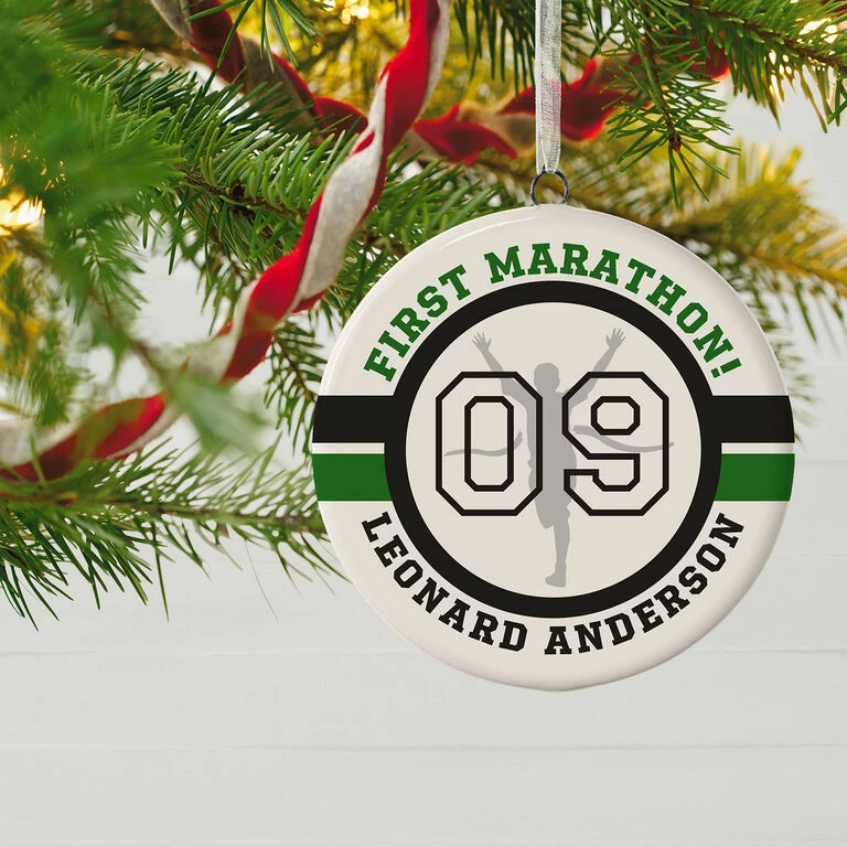 Marathon Ceramic Circle Personalized Ornament 2 Marathon Ceramic Circle Personalized Ornament - Image 2