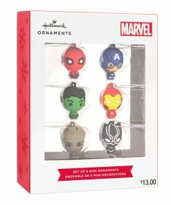 Mini Marvel Super Heroes Shatterproof Hallmark Ornaments, Set Of 6 -Department Store Shop Marvel Super Heroes Miniature Christmas Ornaments Set of 6 2HCM9228 04