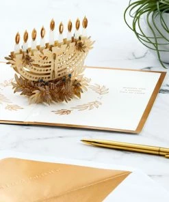 Hallmark Season Full Of Light 3D Pop-Up Hanukkah Card 15 Hallmark Season Full Of Light 3D Pop-Up Hanukkah Card -Department Store Shop Menorah 3D PopUp Hanukkah Card 5XXH1003 07