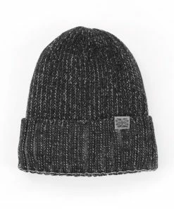 Britt’s Knits Black Ribbed Knit Men's Beanie Hat