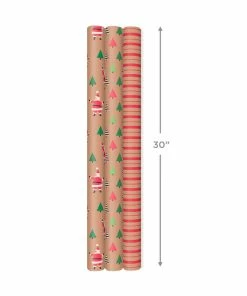 Hallmark Merry Kraft Prints 3-Pack Christmas Wrapping Paper, 90 Sq. Ft. -Department Store Shop Merry Kraft Prints 3Pack Christmas Wrapping Paper 5JXW1050 04