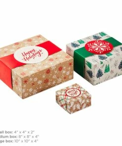 Hallmark Merry And Bright 3-Pack Christmas Gift Boxes, Assorted Sizes And Designs 8 Hallmark Merry And Bright 3-Pack Christmas Gift Boxes, Assorted Sizes And Designs -Department Store Shop Merry and Bright Assorted Christmas Gift Boxes 5XBC1129 03