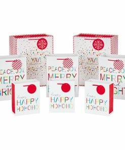 Hallmark Merry And Bright 8-Pack Christmas Gift Bags, Assorted Sizes And Designs