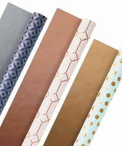 Hallmark Metallic Shimmer 3-Pack Reversible Wrapping Paper, 120 Sq. Ft. Total