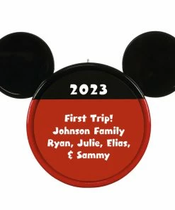 Hallmark Disney Mickey Mouse Ears Silhouette Text Personalized Ornament