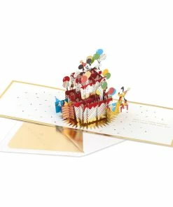 Hallmark Disney Mickey Mouse Cake 3D Pop-Up Birthday Card -Department Store Shop Mickey Mouse and Pluto Cake 3D PopUp Birthday Card 1499LAD2724 01