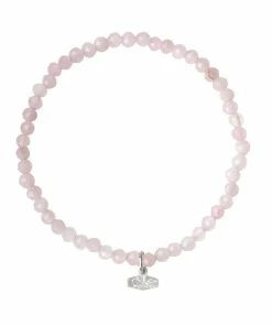 Mini Faceted Rose Quartz Beaded Stacking Bracelet