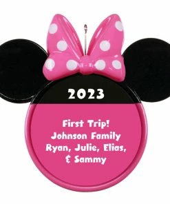 Hallmark Disney Minnie Mouse Ears Silhouette Text Personalized Ornament