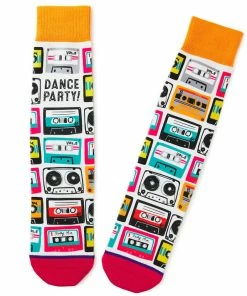 Hallmark Dance Party Cassette Tapes Fun Crew Socks