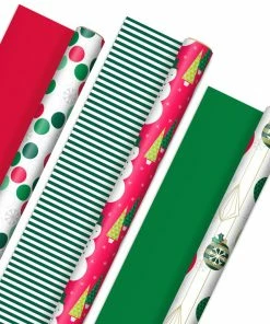 Hallmark Mod Holiday 3-Pack Reversible Wrapping Paper Assortment, 120 Sq. Ft.