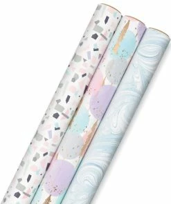 Hallmark Modern Muted 3-Pack Wrapping Paper, 55 Sq. Ft. Total