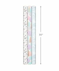 Hallmark Modern Muted 3-Pack Wrapping Paper, 55 Sq. Ft. Total 15 Hallmark Modern Muted 3-Pack Wrapping Paper, 55 Sq. Ft. Total -Department Store Shop Modern Muted 3Pack Wrapping Paper Rolls 5EWR6369 08